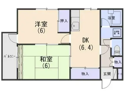 山田マンション(2DK/2階)の間取り写真