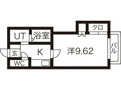 エクセルシオールB(1K/2階)の間取り写真