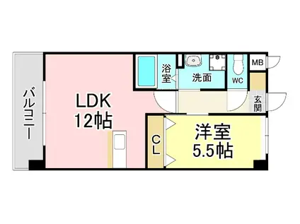 アクシオ足立(1LDK/3階)の間取り写真