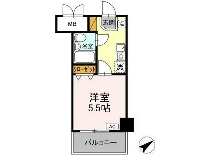 コンフォール小泉(1K/1階)の間取り写真