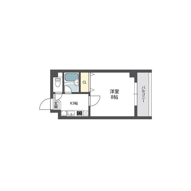 アネックス2号館(1K/3階)の間取り写真