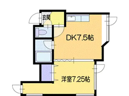 アクトビル(1DK/3階)の間取り写真