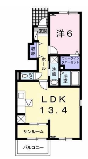 スペーシア1号館(1LDK/1階)の間取り写真