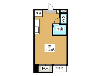 アートヒルズ(ワンルーム/2階)の間取り写真