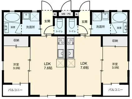 クロスレジデンス深江南(1DK/3階)の間取り写真