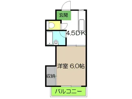 ハイツ森本(1K/3階)の間取り写真