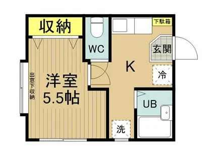 ルーミングハウス(1K/2階)の間取り写真