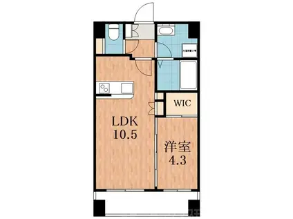 アリスタ阿倍野松崎(1LDK/2階)の間取り写真
