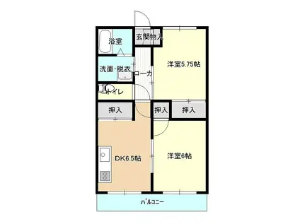 レジデンスイーストポート(2DK/3階)の間取り写真