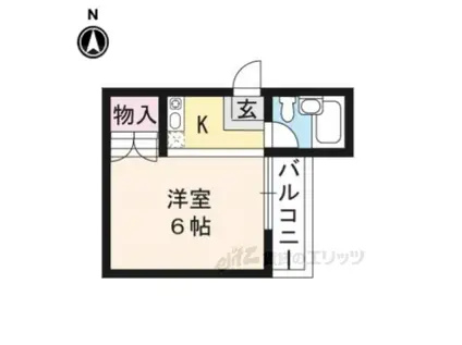 北浅ハイツ(1K/1階)の間取り写真