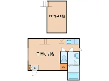 エクシリア志波町(ワンルーム/2階)の間取り写真