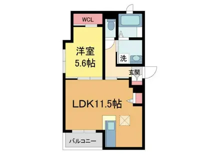 グリーンフォレスト西宮8(1LDK/1階)の間取り写真