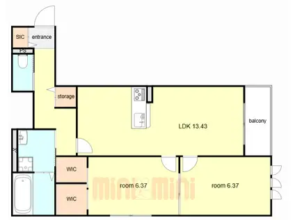 アイメゾン ドゥ シトラス(2LDK/1階)の間取り写真