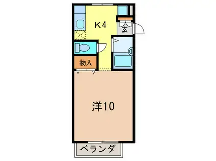 榮ハイツ(1K/2階)の間取り写真