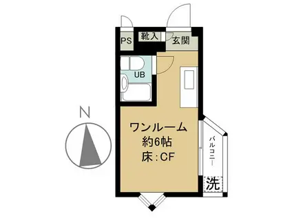 メゾン・ド・ネーフル(ワンルーム/2階)の間取り写真