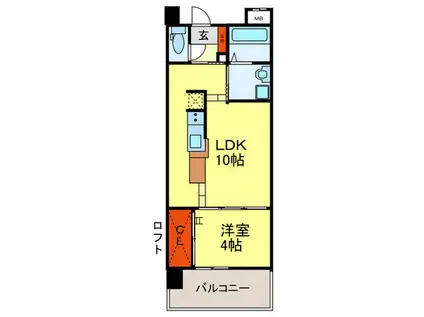 KDX清水レジデンス(1LDK/8階)の間取り写真