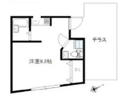 テラスガーデン中目黒(ワンルーム/3階)の間取り写真