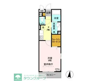 ヴィルクレール II(1K/3階)の間取り写真