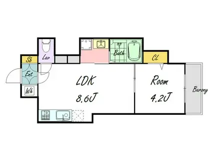 アトムハウスIII号館 III番館(1LDK/1階)の間取り写真