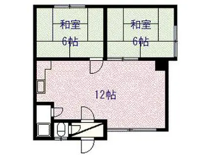 永山スワンハイツ(2LDK/2階)の間取り写真