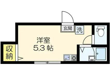 マーベラス小金井緑町I(ワンルーム/2階)の間取り写真
