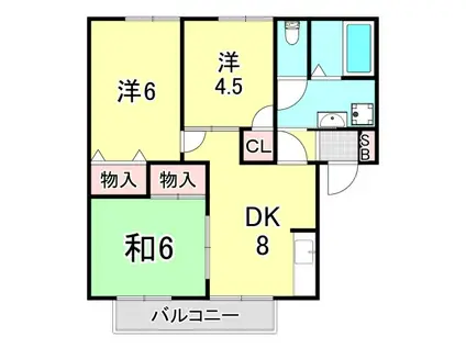 クララハイム松浜町(3LDK/1階)の間取り写真