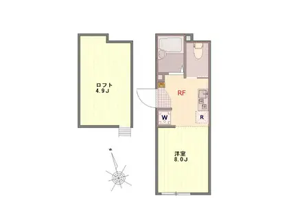 コンフォート北赤羽(ワンルーム/1階)の間取り写真