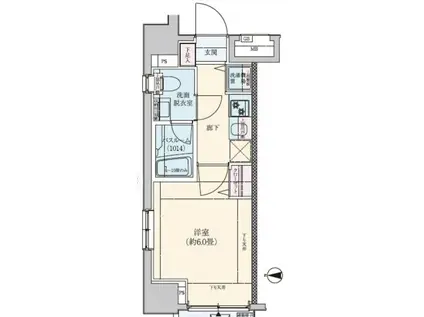 ロアール武蔵新城(1K/5階)の間取り写真