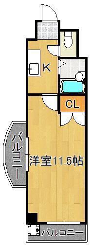 ロイヤルリージェント(1K/11階)の間取り写真