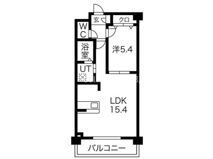 ロイヤルガーデン秋葉(1LDK/2階)の間取り写真