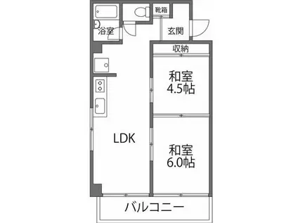 オーエム第1マンション(2LDK/2階)の間取り写真