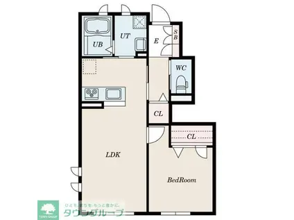 AMBIERA I(1LDK/1階)の間取り写真