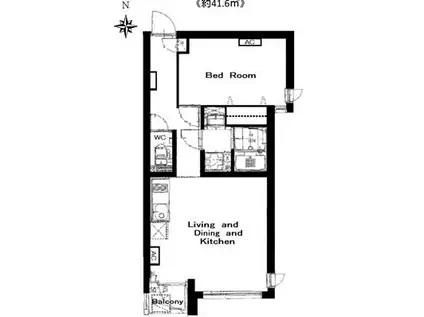 カーサ麻布ANNEX(1LDK/4階)の間取り写真