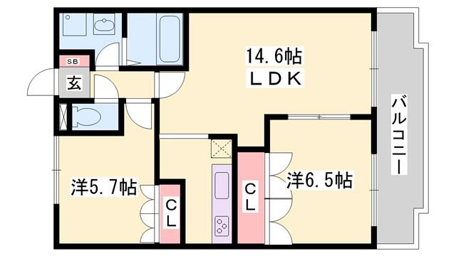 パークアヴェニュー(2LDK/2階)の間取り写真