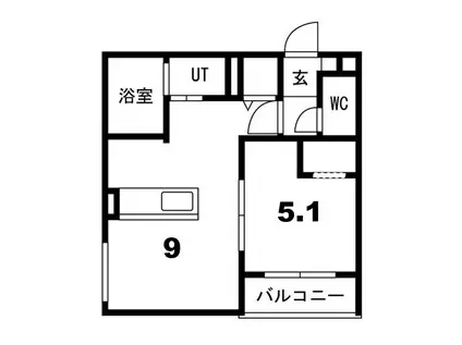 住吉4丁目AP(1LDK/3階)の間取り写真