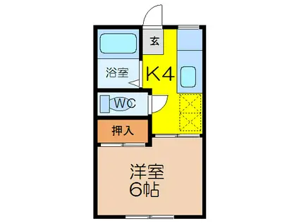 ファミールK(1K/1階)の間取り写真