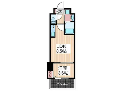 パレグレース己斐本町(1LDK/4階)の間取り写真