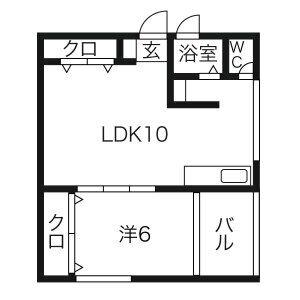 松風園ハウス(1LDK/7階)の間取り写真