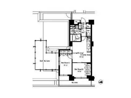 パークアクシス文京ステージ(2LDK/3階)の間取り写真