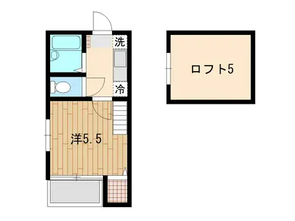 STUDIO(1K/1階)の間取り写真