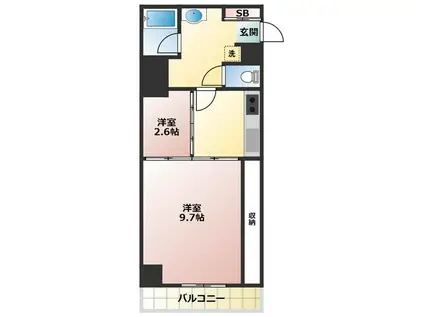 ル・パサージュ(2K/1階)の間取り写真