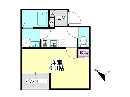 LIACE VALE 戸越(1K/3階)の間取り写真