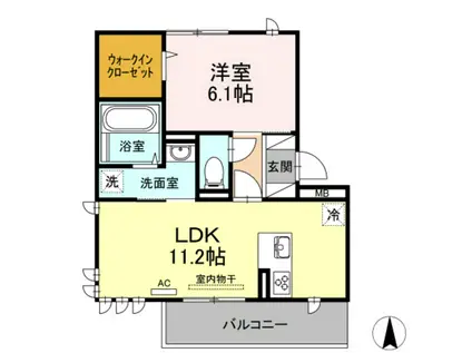 イリスA(1LDK/3階)の間取り写真