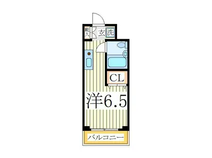 クレセントコート柏B(ワンルーム/1階)の間取り写真