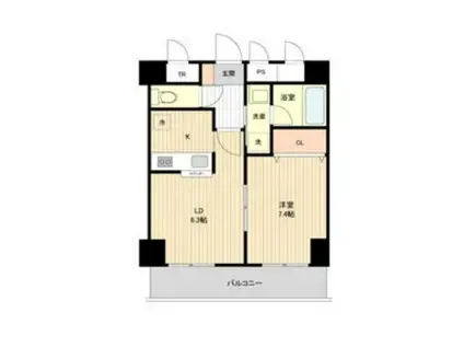 アーバンフラッツ豊平4条(1LDK/5階)の間取り写真