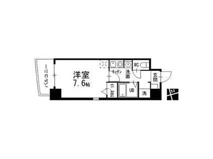 クレストステージ内山(1K/4階)の間取り写真