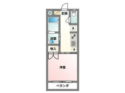 ヒルサイド安里(1K/4階)の間取り写真