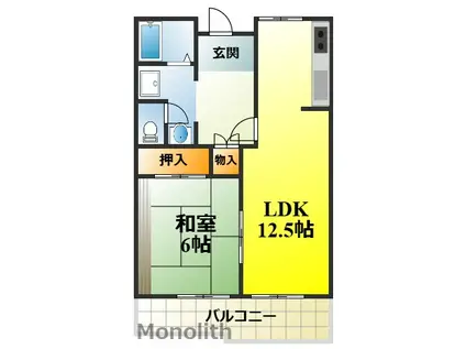 泉北城山台2丁17号棟(1LDK/4階)の間取り写真