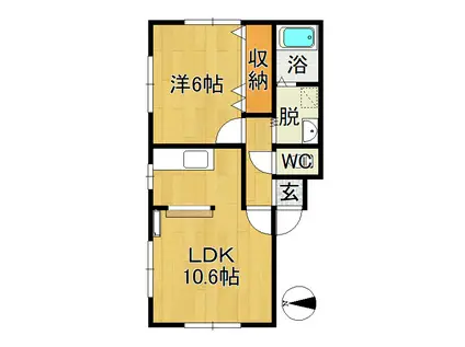 メゾンパルジュII(1LDK/1階)の間取り写真