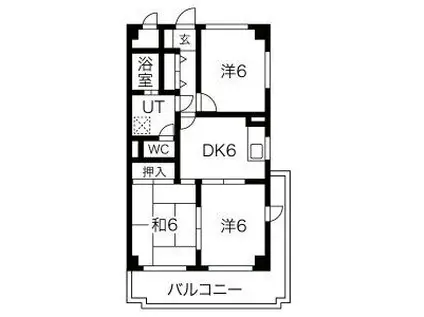 グランドールエコー(3DK/4階)の間取り写真